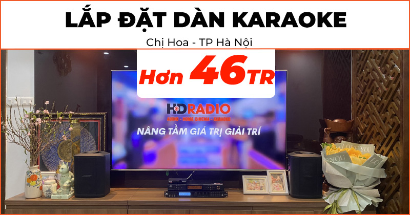 Lắp đặt dàn karaoke cực hay trị giá hơn 46 triệu đồng cho chị Hoa ở Bắc Từ Liêm, Hà Nội (Bose S1 Pro Plus, JKaudio X3000 Pro, JKAudio B5 Plus)