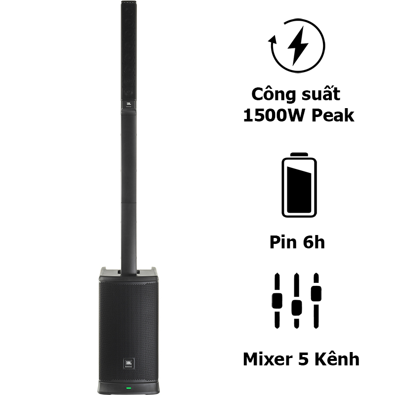 Loa JBL Eon One MK2 (II), Pin 6h, Mixer 5 Kênh, Bluetooth, AUX, Công Suất (1500W Peak, 400W RMS)