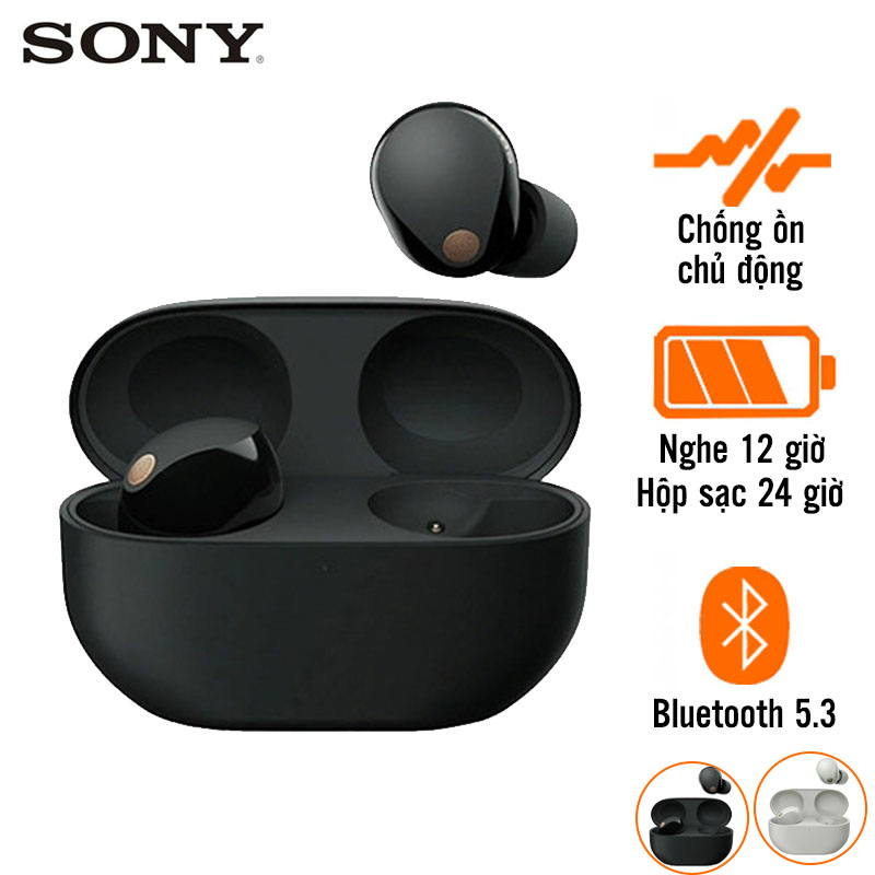 Tai Nghe Sony WF-1000XM5 (Không Dây, Chống Ồn, Pin 12 giờ, IPX4, Bluetooth 5.3)