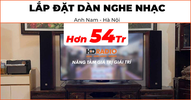 Lắp đặt Dàn nghe nhạc chất lượng trị giá hơn 54 triệu đồng cho anh Nam ở Hà Nội (JBL Studio 680, Denon PMA-900HNE)