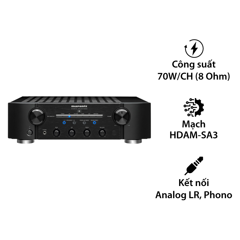 Amply Marantz PM8006, 2 Kênh, 70W/CH (8 Ohm), Kết nối Analog LR